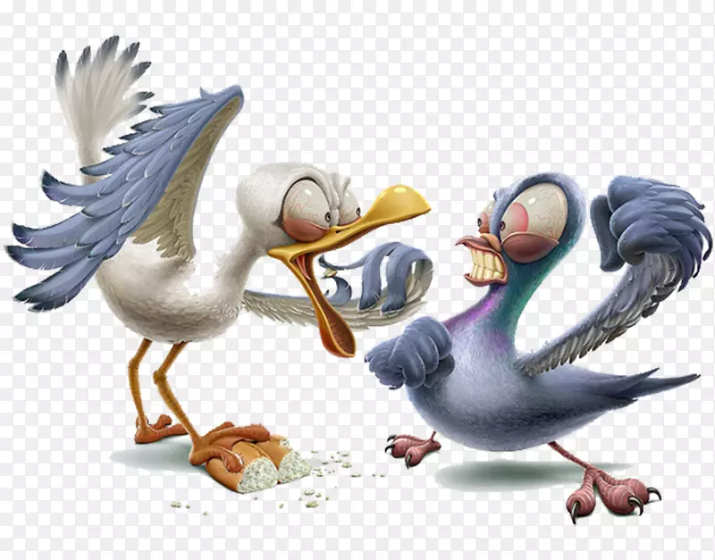 智利插画家平面设计艺术家插图-鸭子搏斗