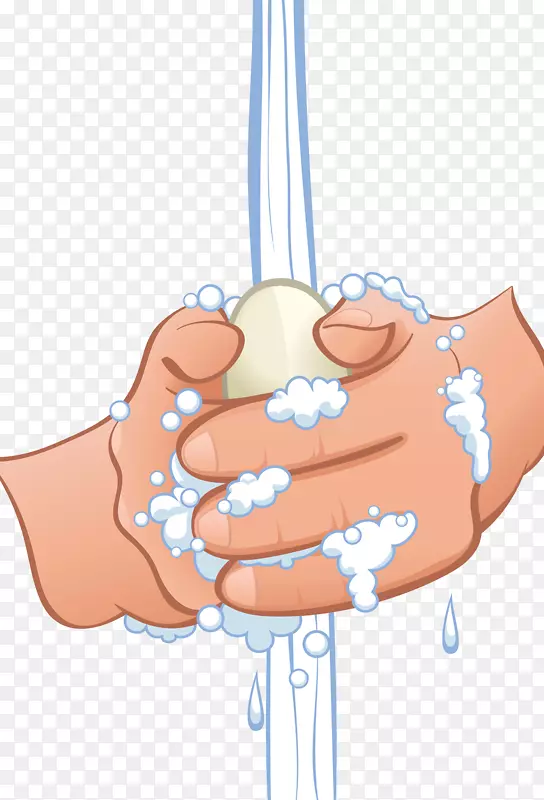 卡通肥皂洗手插图肥皂手