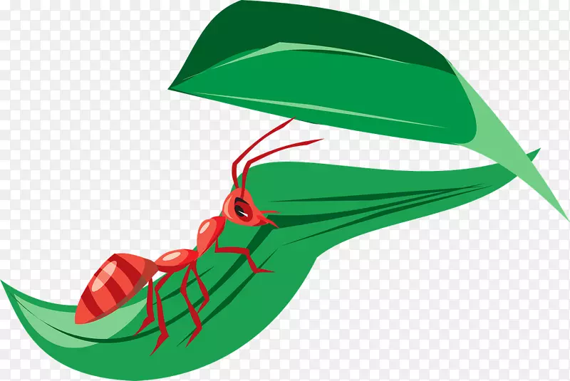 蚂蚁叶可伸缩图形剪辑艺术红蚁