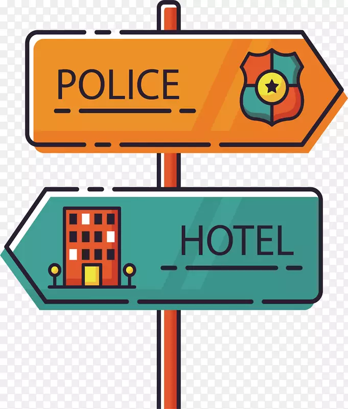 交通标志图标-警署酒店标志