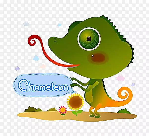 鳄鱼卡通-绿色鳄鱼