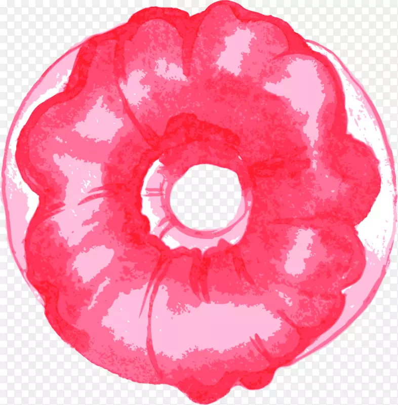 甜甜圈图标手绘红甜甜圈
