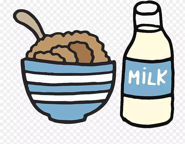 早餐谷类食品牛奶碗夹艺术-酸奶下载