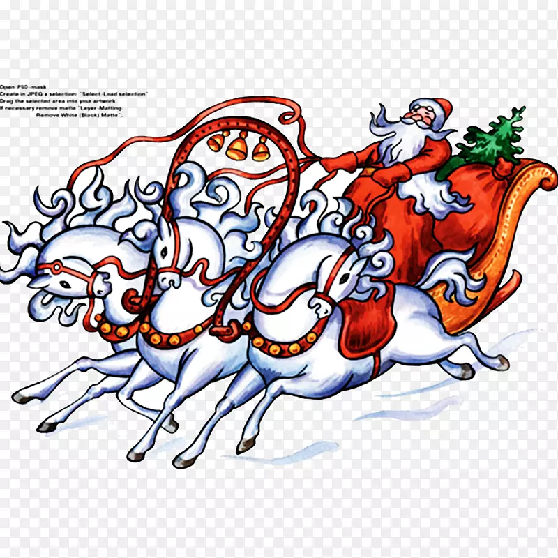 Ded Moroz Veliky Ustyug信封新年-圣诞经典汽车白马