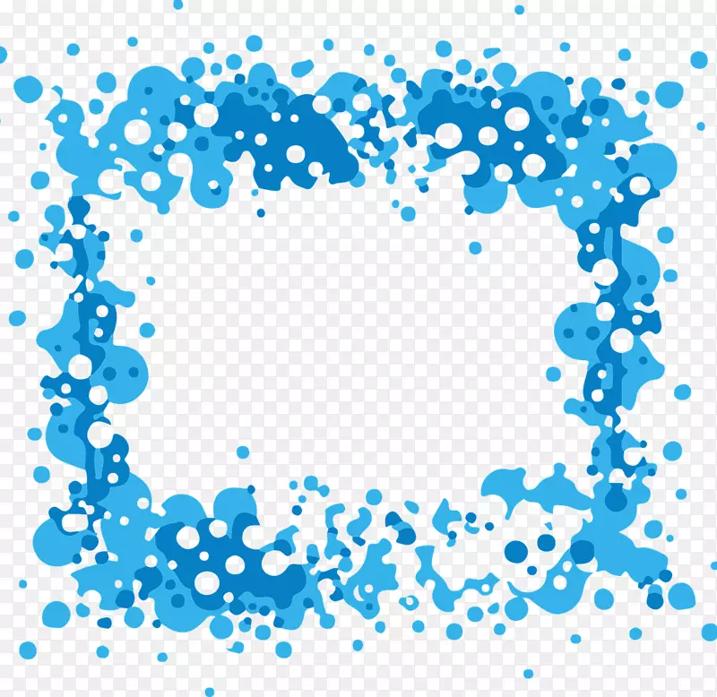 泡泡浴夹艺术-蓝色水滴