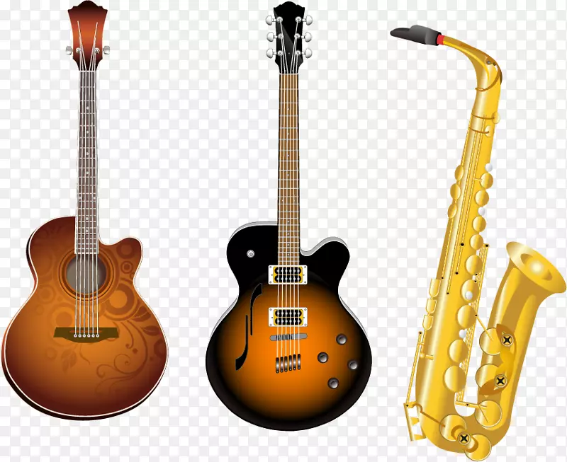 黄铜乐器，木管乐器.PNG小提琴萨克斯管材料