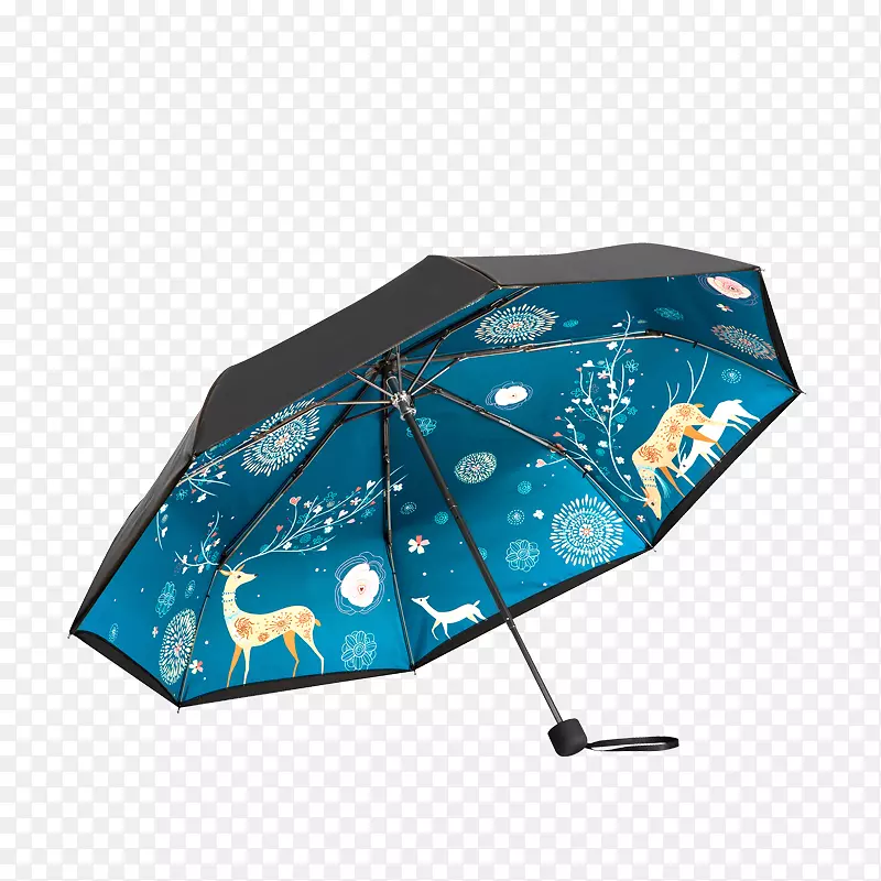 雨伞防晒紫外线设计师-产品种类复古蓝色阳伞
