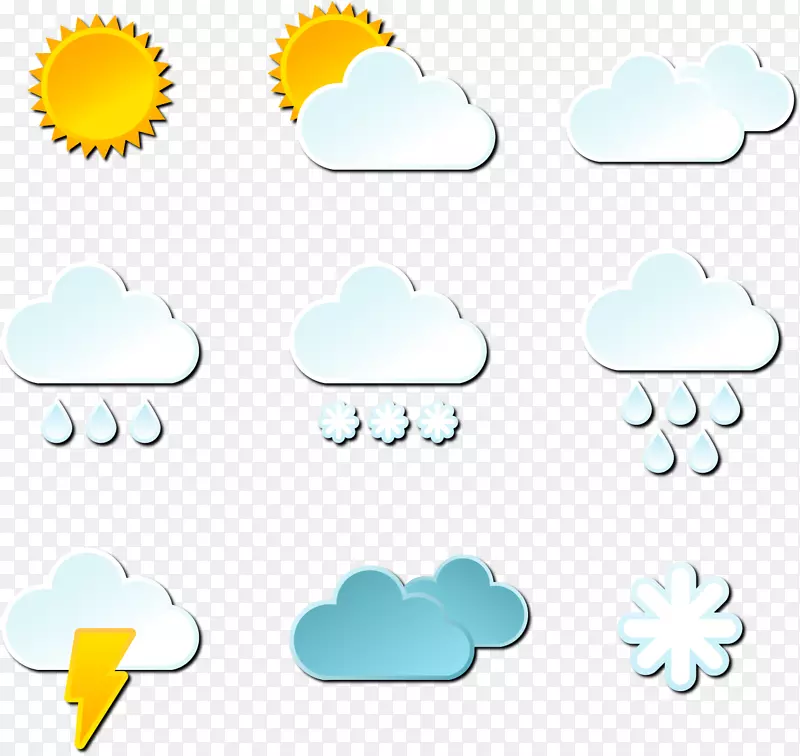 天气气象剪贴画-9优良天气图标材料