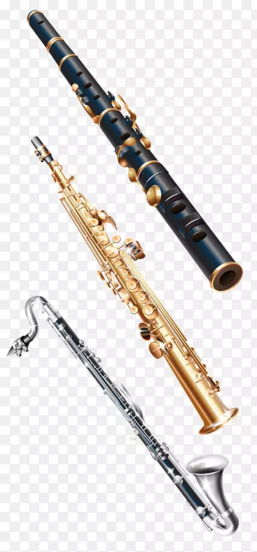 低音单簧管乐器剪辑艺术手绘长笛