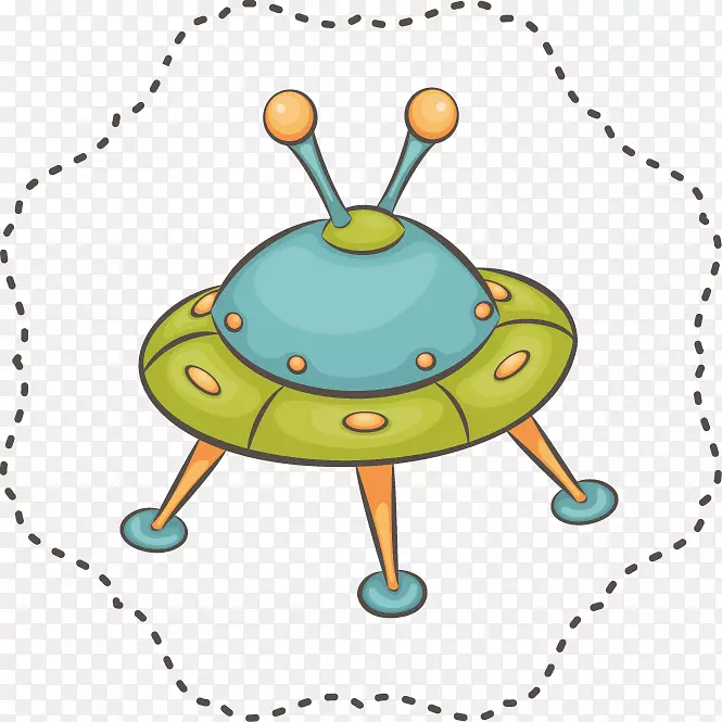 卡通画.UFO图案手绘卡通