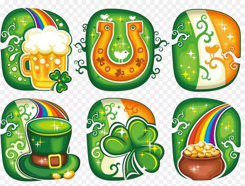 爱尔兰三叶草旗-啤酒节元素
