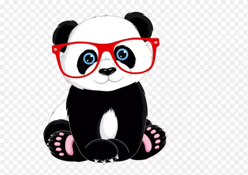 大熊猫卡通插图-可爱的熊猫
