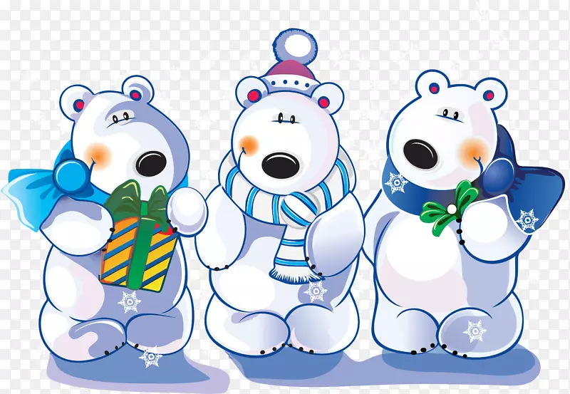 圣诞卡通剪辑艺术-卡通北极熊