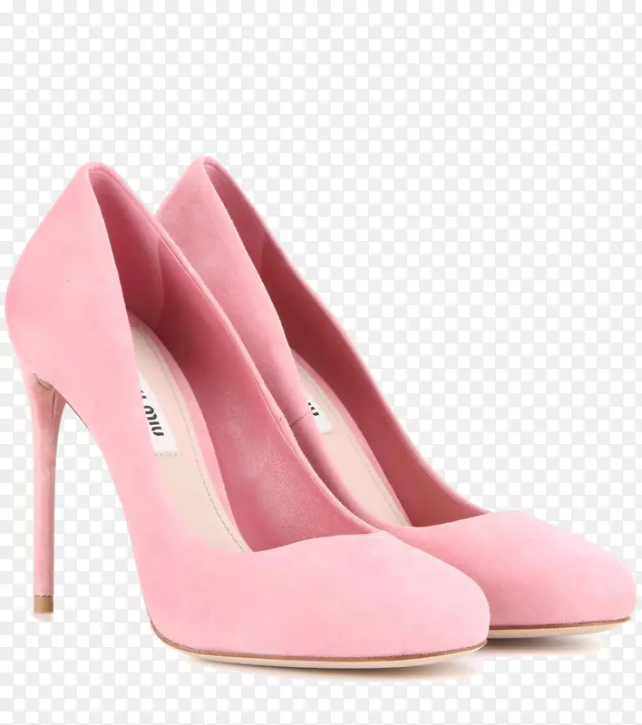 宫廷鞋高跟鞋粉红色绒面皮鞋粉红色高跟鞋