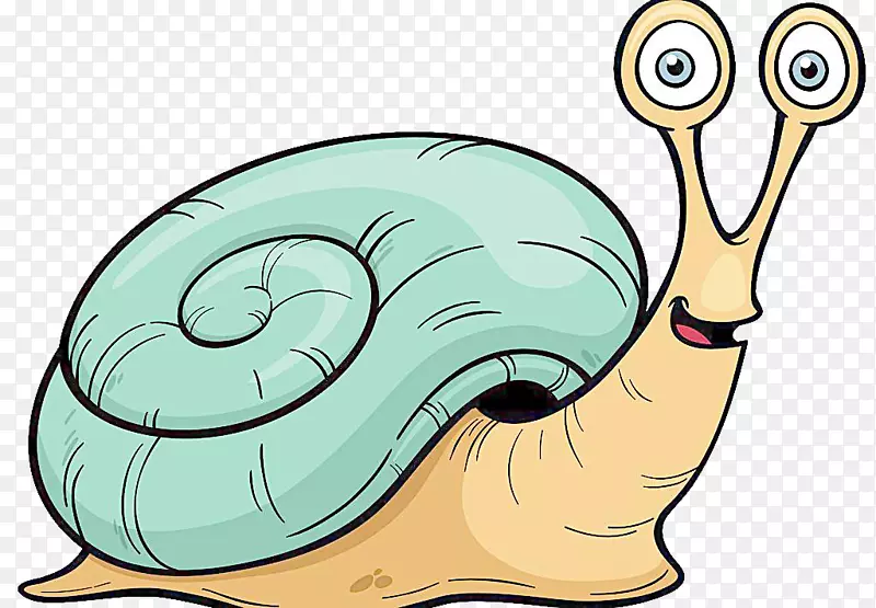 卡通蜗牛免费插图-蜗牛