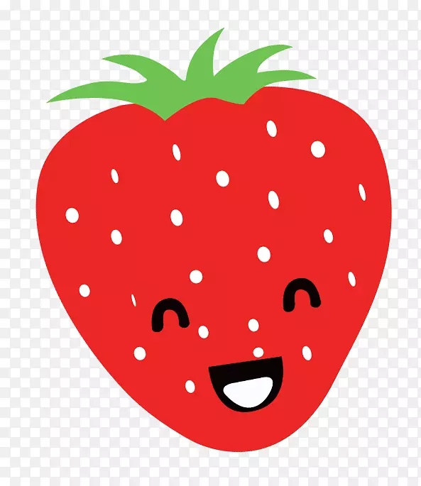 草莓水果-草莓卡通笑脸