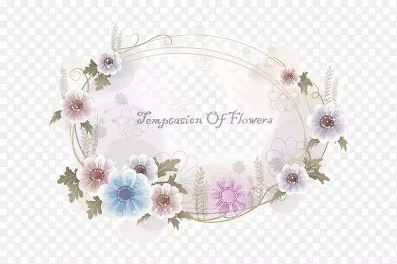 花卉画框-美丽的花环