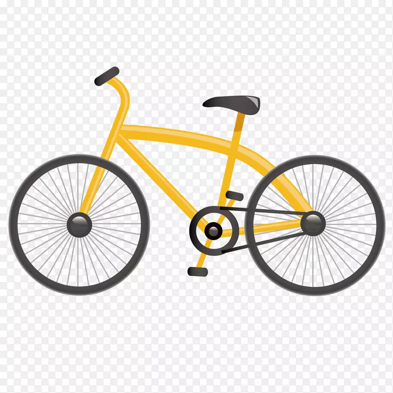 自行车模板-黄色自行车