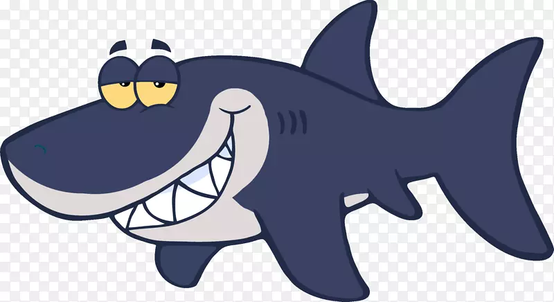 鲨鱼卡通版税-免费剪贴画-鲨鱼