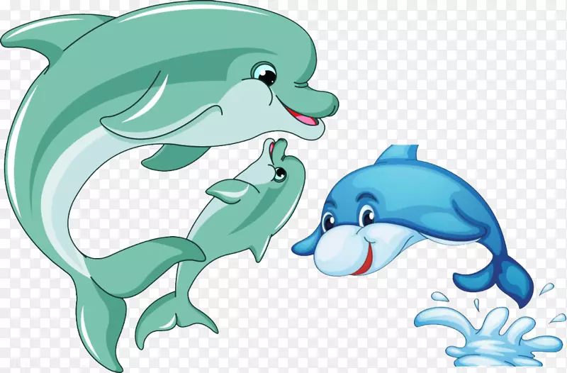 海豚动画剪辑艺术鲸鱼