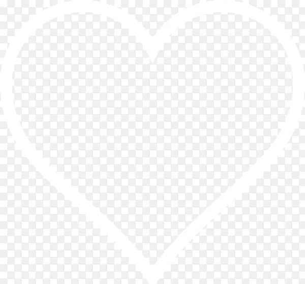 白色对称黑角图案-白色心脏剪贴画