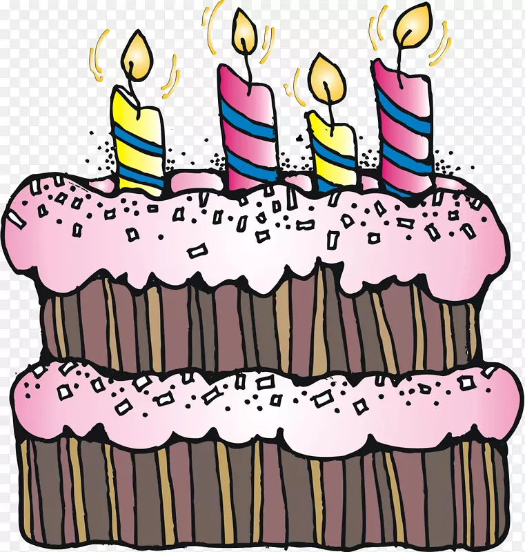 生日蛋糕纸杯蛋糕剪贴画-可爱的蛋糕剪贴画