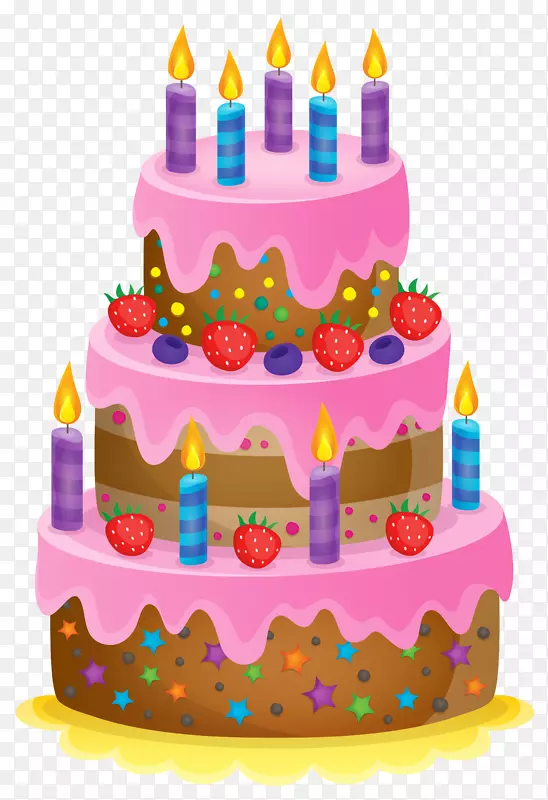 生日蛋糕纸杯蛋糕巧克力蛋糕松饼草莓奶油蛋糕-可爱的蛋糕剪贴画