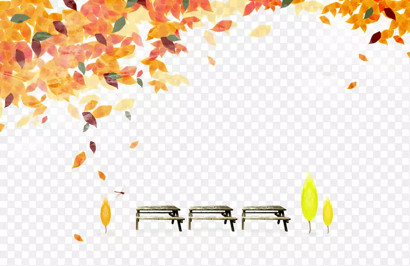秋叶色-秋叶长凳
