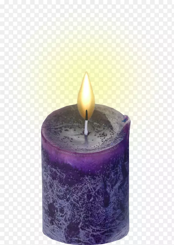 蜡烛紫色剪贴画-卡通紫色燃烧蜡烛