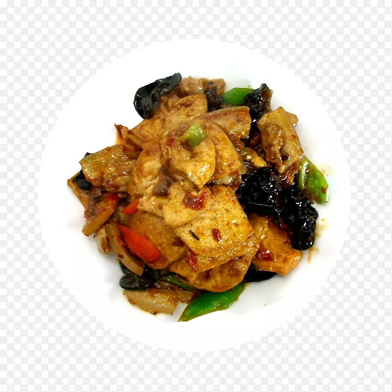 两次煮熟的猪肉素食料理泰国料理豆腐食品冷冻油炸豆腐食物俯瞰