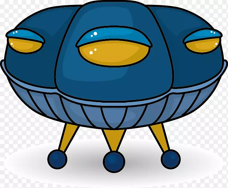 不明飞行物卡通插图-UFO