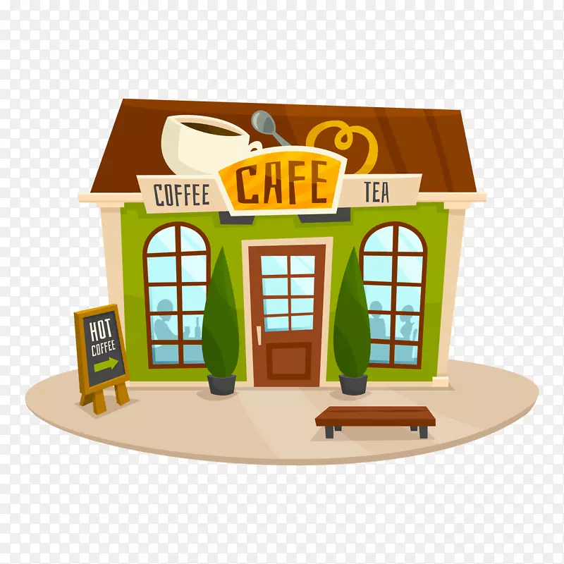 咖啡厅小酒馆卡通-咖啡店