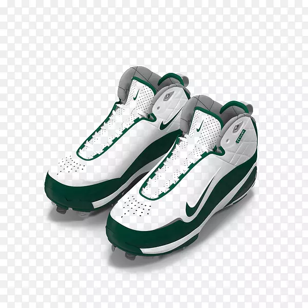 履带钉耐克运动鞋白色绿色耐克棒球鞋