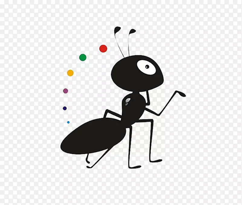 蚂蚁卡通-彩色蚂蚁