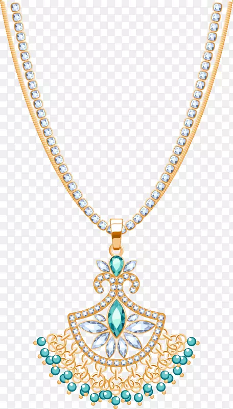 绿松石项链钻石珠宝首饰令人眼花缭乱的珠宝钻石首饰