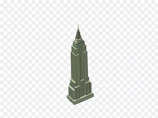 帝国大厦三维计算机图形三维建模体系结构-免去帝国建筑材料的三维模型。