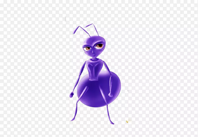 卡通插图-紫色小蚂蚁