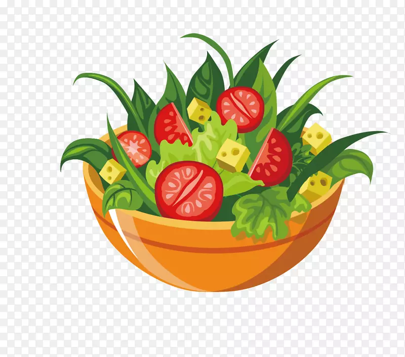 水果沙拉蔬菜夹艺术载体水果和蔬菜沙拉
