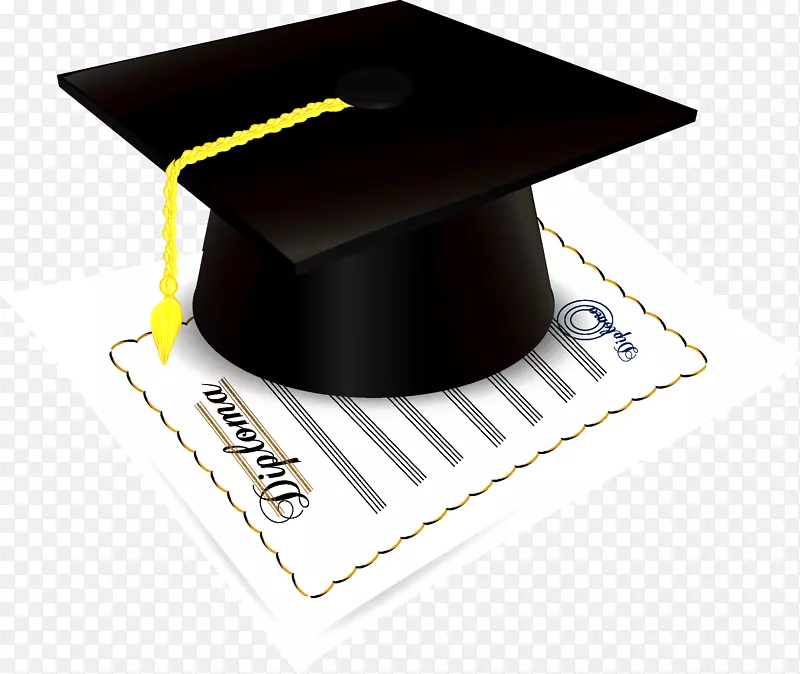 毕业典礼广场学术帽文凭剪贴画-博士。帽子