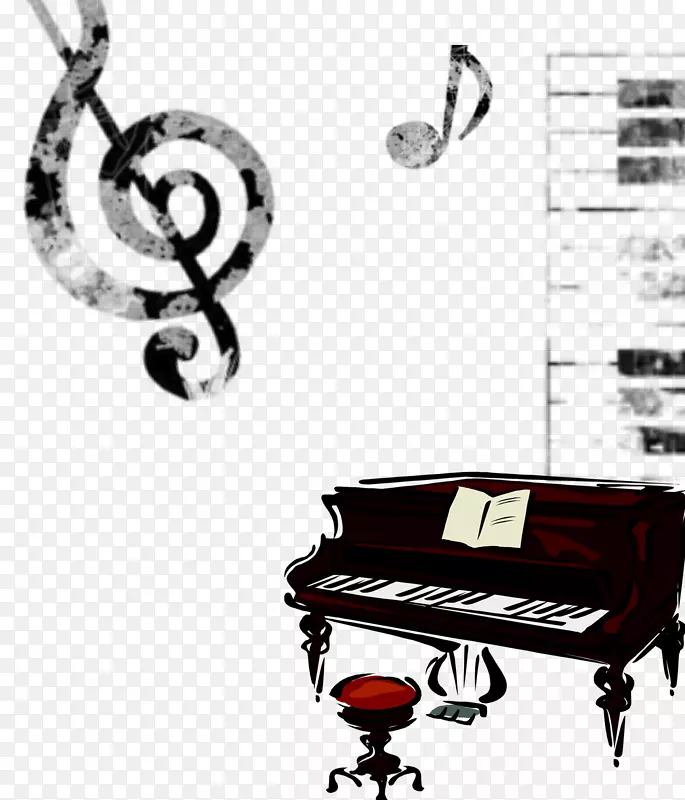 钢琴摄影绘画音乐键盘插图.钢琴海报