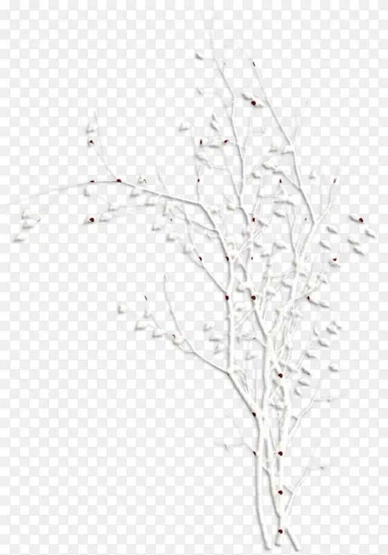 黑白剪贴画-雪树