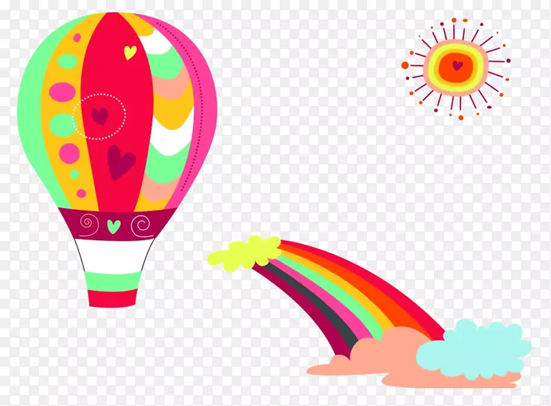 卡通语言气球剪辑艺术-彩虹