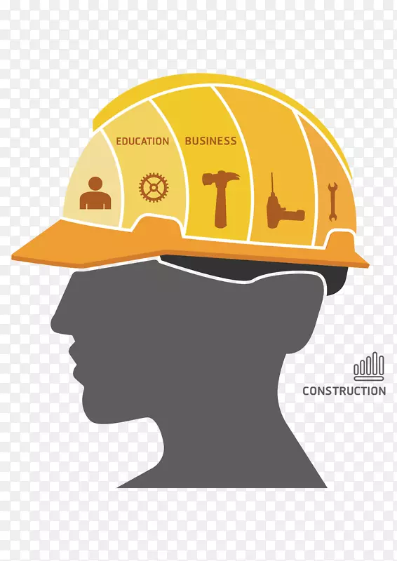 信息图形建筑工程模板标志-头盔