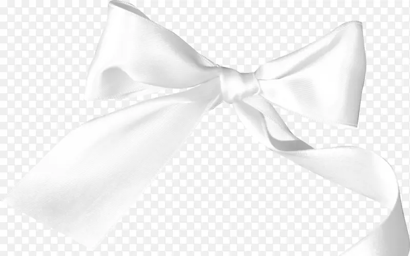 领结白颈图案-白色缎带蝴蝶结