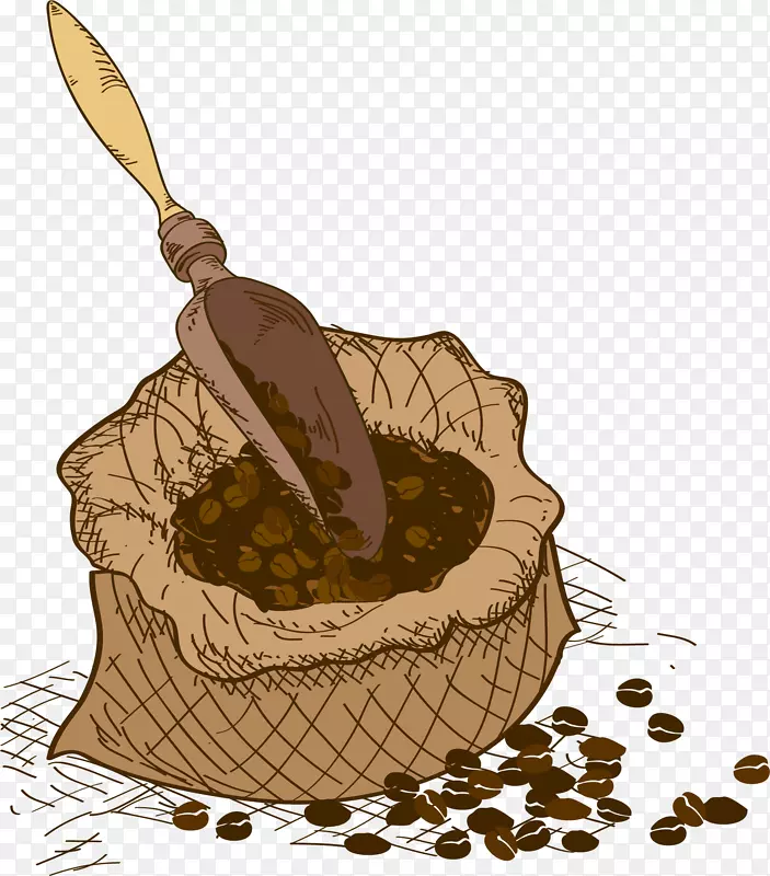 咖啡豆咖啡厅-棕色简易咖啡豆