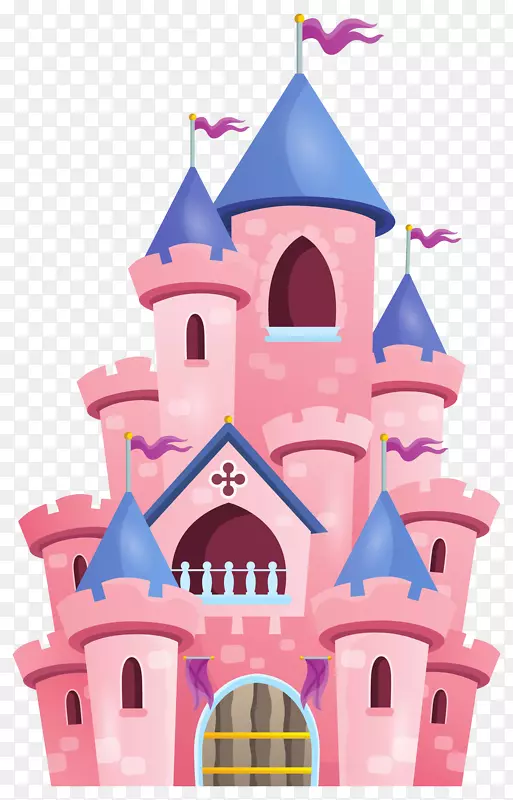 城堡-免费公主插图-粉红皇宫塔