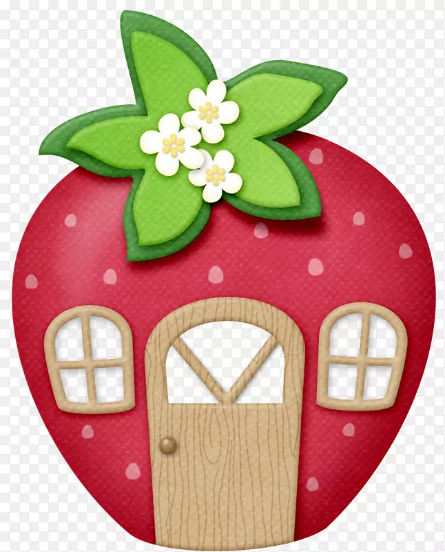 小蛋糕草莓艺术剪贴画-草莓屋