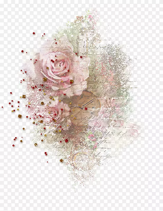 玫瑰花束-彩绘花钟