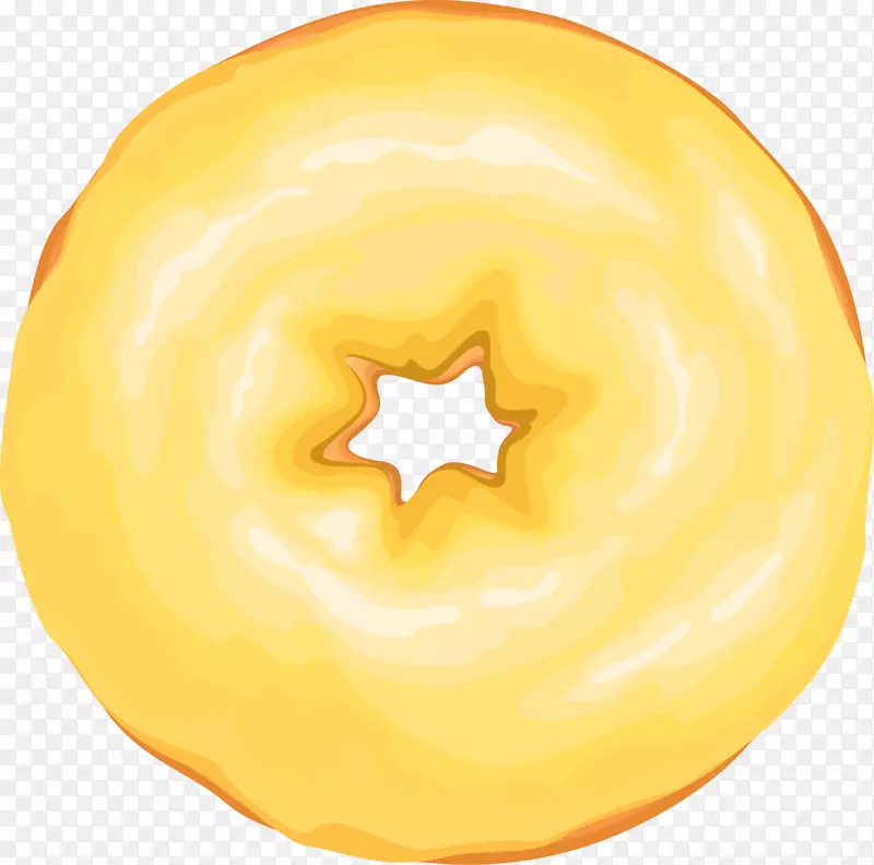 牛角甜甜圈-黄色美味甜甜圈