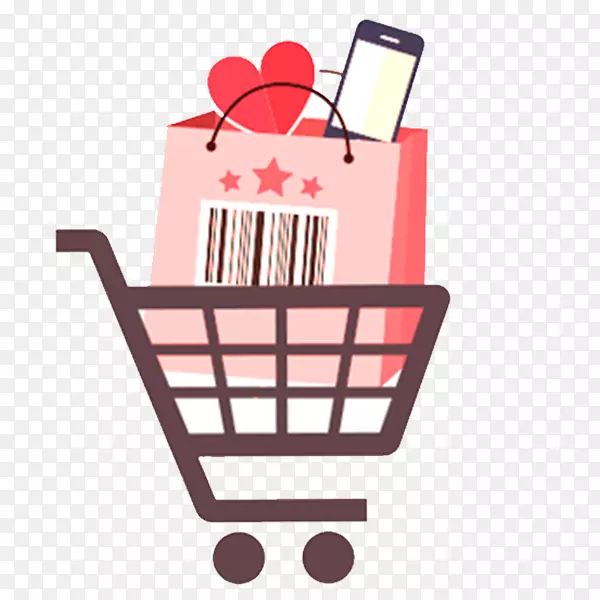 电子商务网上购物图标-双十二购物车材料
